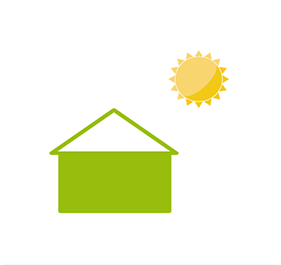 green house and a sun vector image